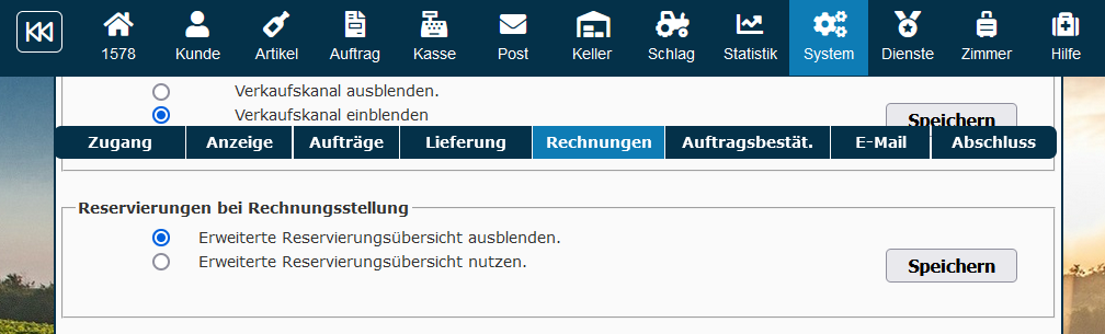 Aktivierung des Erweiterten Reservierungssystem