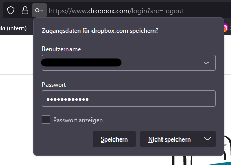 Passwort in Firefox speichern