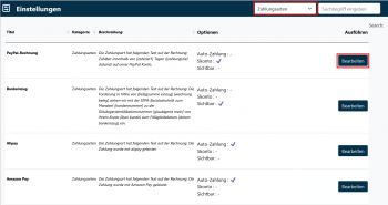 System - Einstellungen - Zahlungsarten